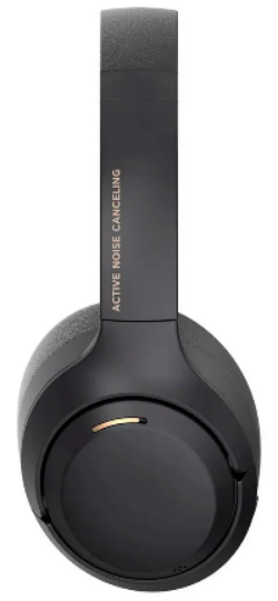 Black over-ear headphones on a white background