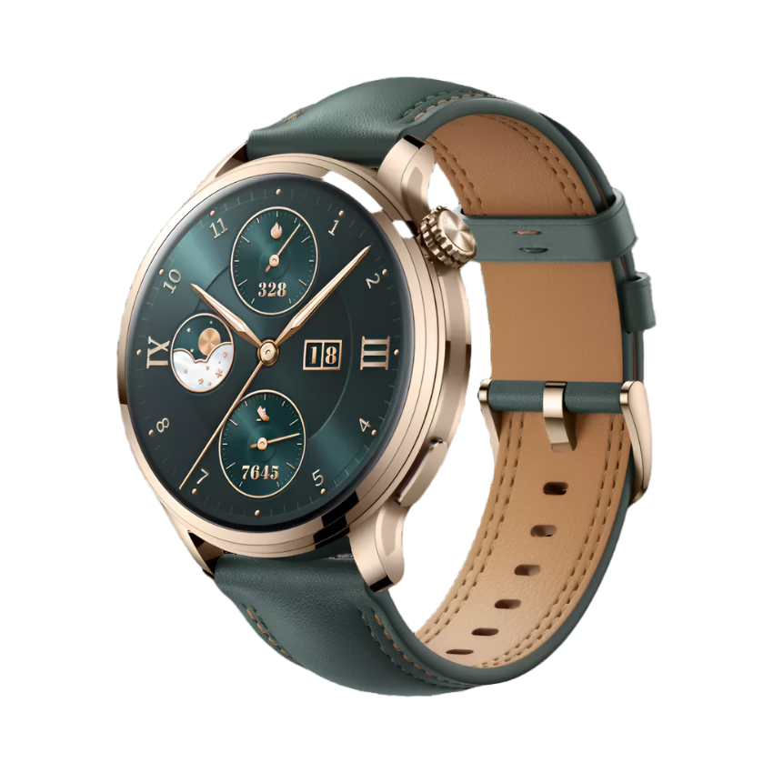 HONOR Watch 4 Pro, 4GB & 64GB, Green Leather Strap