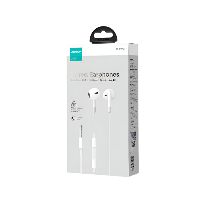Joyroom Wired Series Half In-Ear Earphones, White
