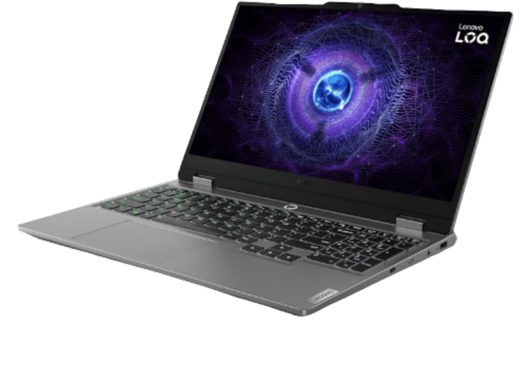 Lenovo laptop with a futuristic design on the screen