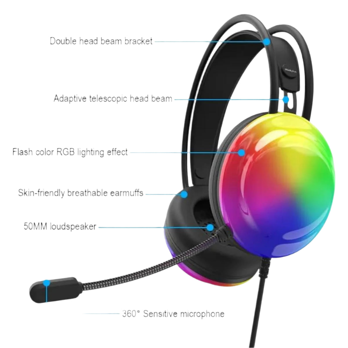 Lenovo Wired Gaming Headset G30B, Black