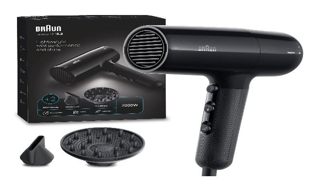 Bruan Hair Dryer Ionic, 2200Watts, Black