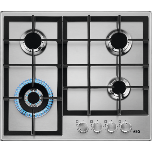 AEG Built in Hob Gas Full Safety, Self-Ignition, Cast Iron Pan Support