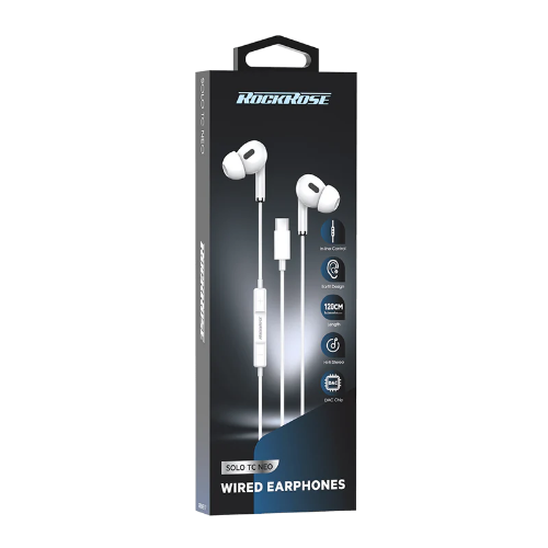 Rockrose Solo TC Neo Type-C In-Ear Earphones, White
