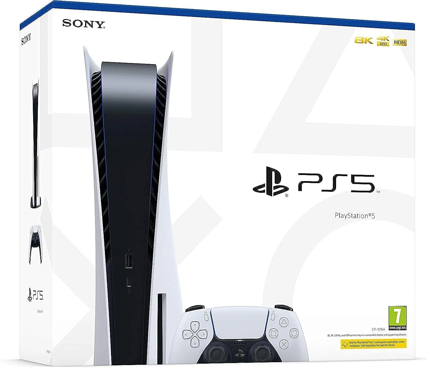 Sony PlayStation 5 Disk Edition, Wifi, 1TB, White