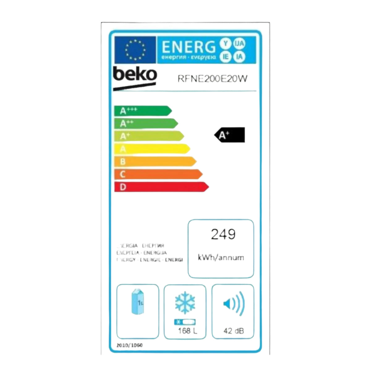 RFNE 200E20 W/BEKO Freezer 5 drawers BEKO / Connectivity