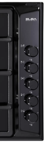 Elba Built in Gas Hob 90Cm, 5Burners, Black