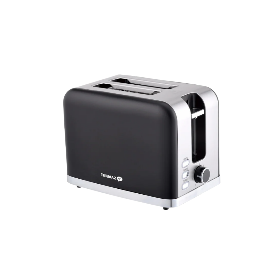 Tekmaz Toaster 2 Slice, 950Watts, 7Browning Setting, Black
