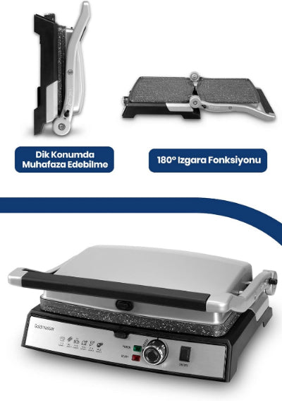 Grill with detachable parts on a white background
