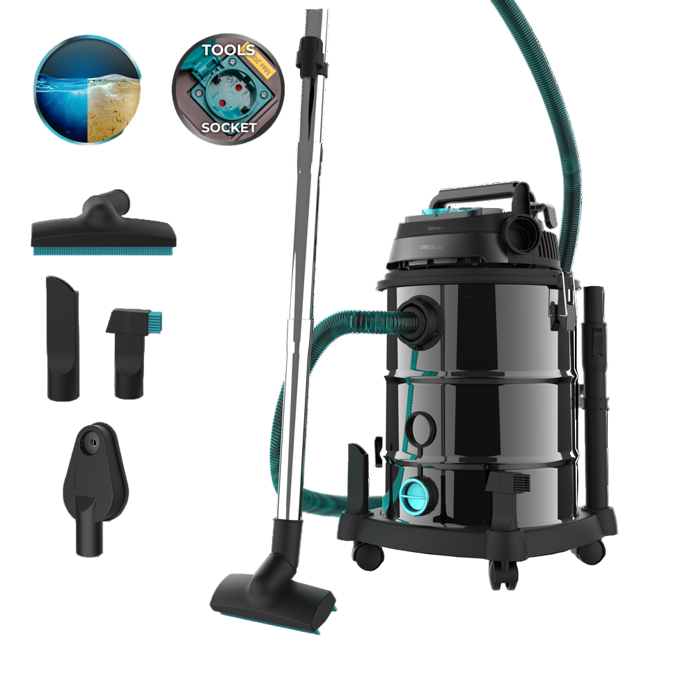Cecotec Conga Wet & Dry Pro Vacuum Cleaner, 30Lit, 1600Watts, Black