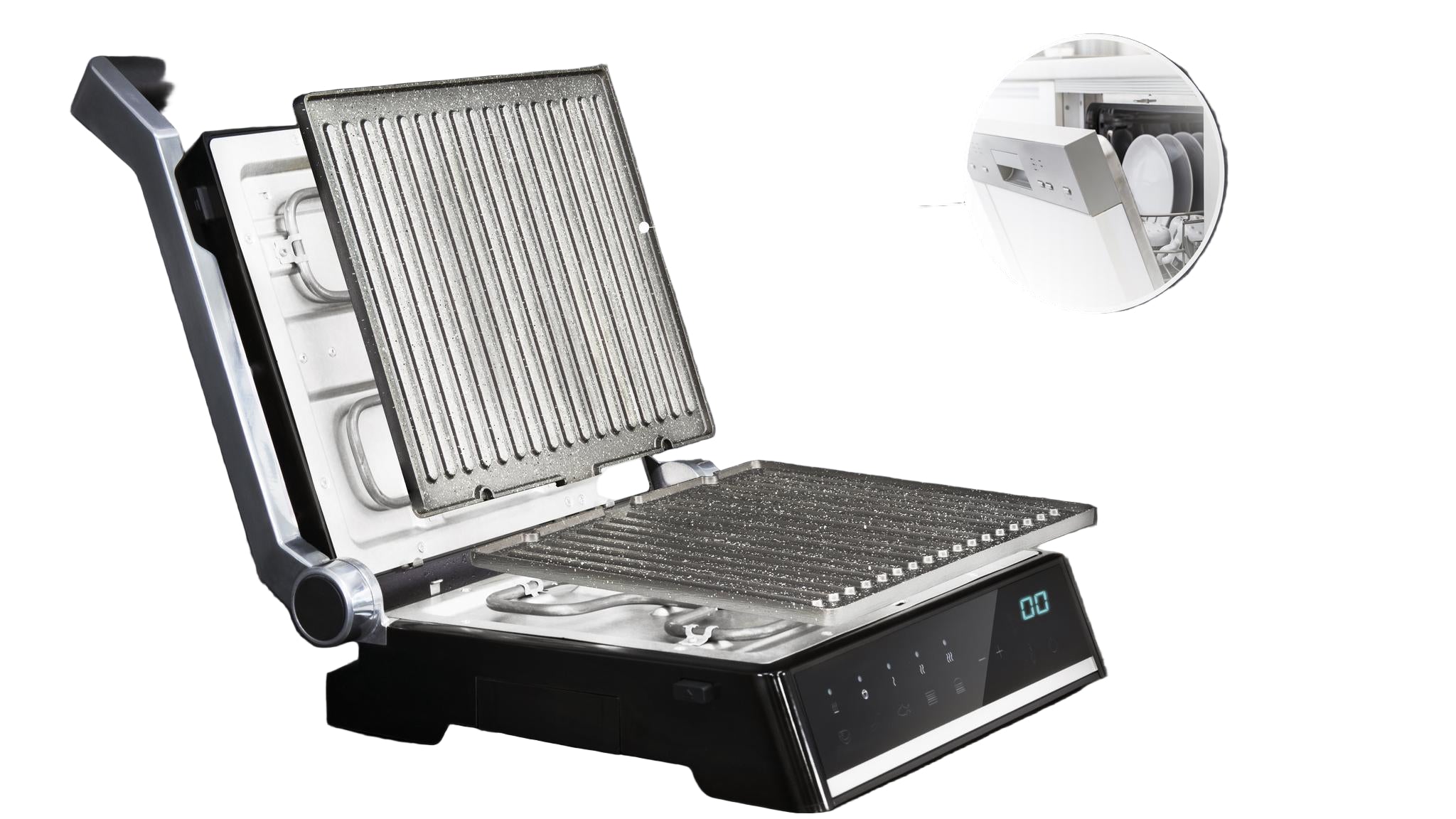 Cecotec Smart Electric Grill, 4Sandwiches, 2000Watts, Black