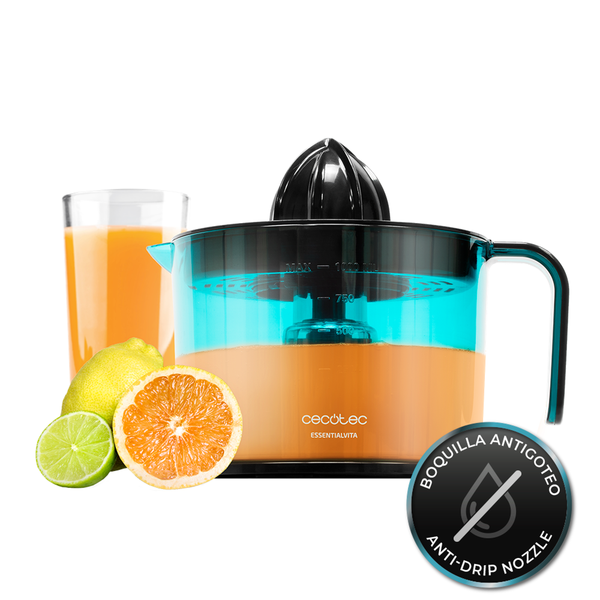 Cecotec Electric Citrus Juicer, Essential Vita, 500Ml, 45Watts, Black
