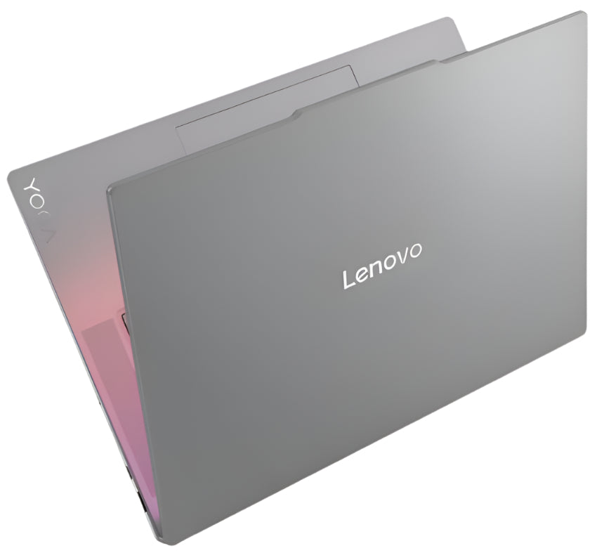 Gray laptop with visible branding on a white background