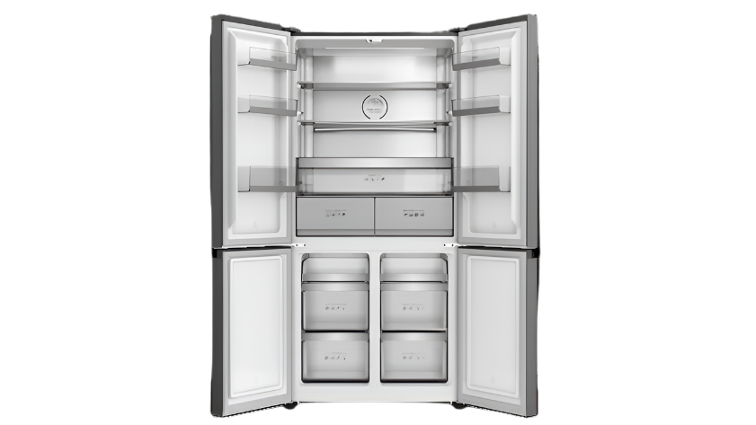 Teka Side by Side Refrigerator Four Door French, 522Lit, Compressor Inverter, Black Steel