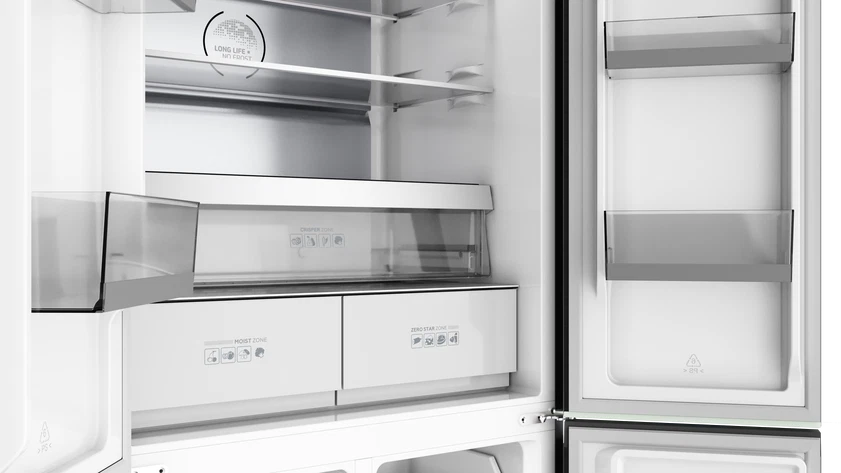 Teka Side by Side Refrigerator Four Door French, 522Lit, Compressor Inverter, Black Steel