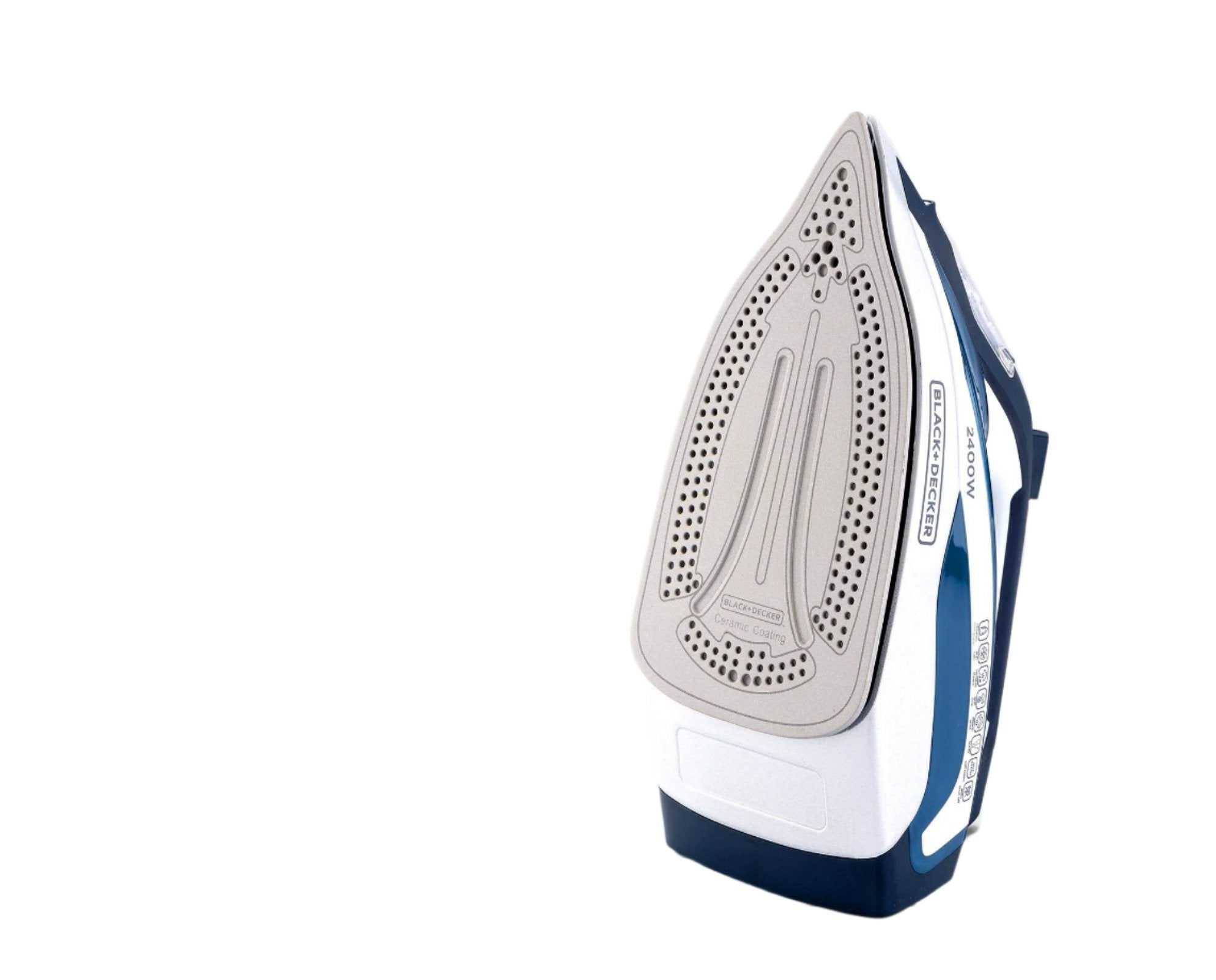 مكواة بخار بلاك & Decker بقاعدة سيراميك، قدرة 2400 واط، أزرق