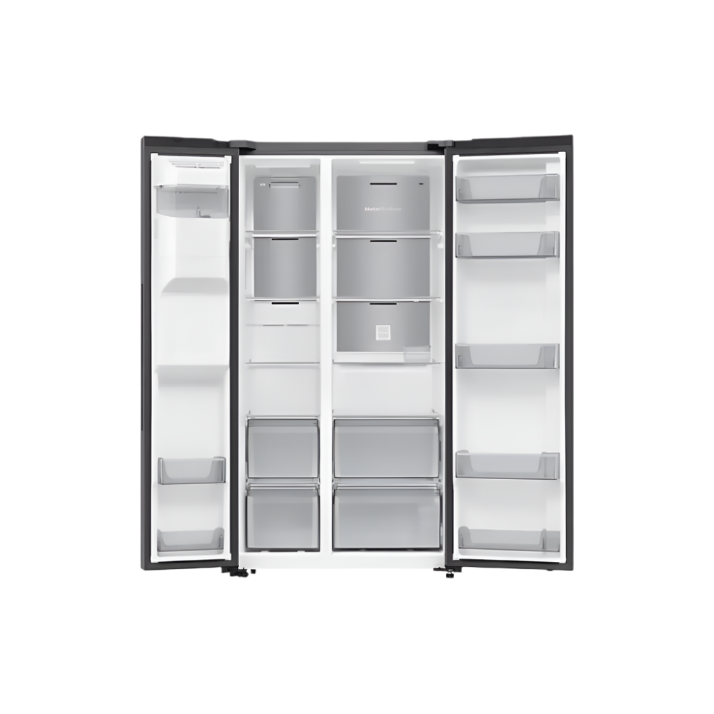 Samsung Side by Side Refrigerator A+, SmartThings & Wifi, Metal Cooling Duct, 617Lit, Black