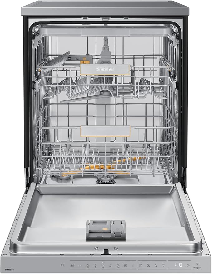 Samsung Free Stand Dish Washer, 14 Place Setting, SmartThings and Waterjet Clean, Silver