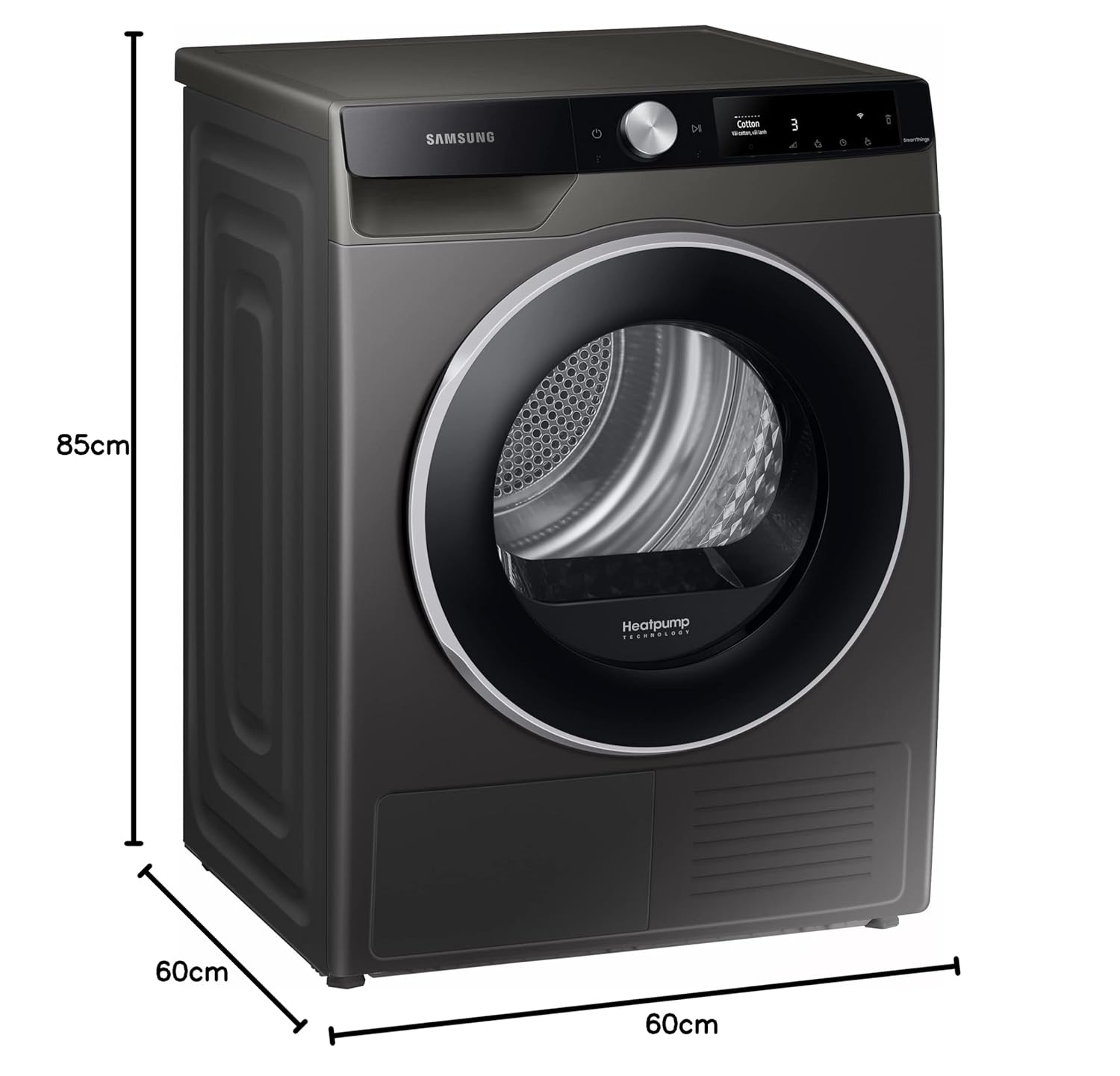 Samsung Heat Pump Dryer A+++, Inverter AI Control, 16Programmes, 9Kg, Inox