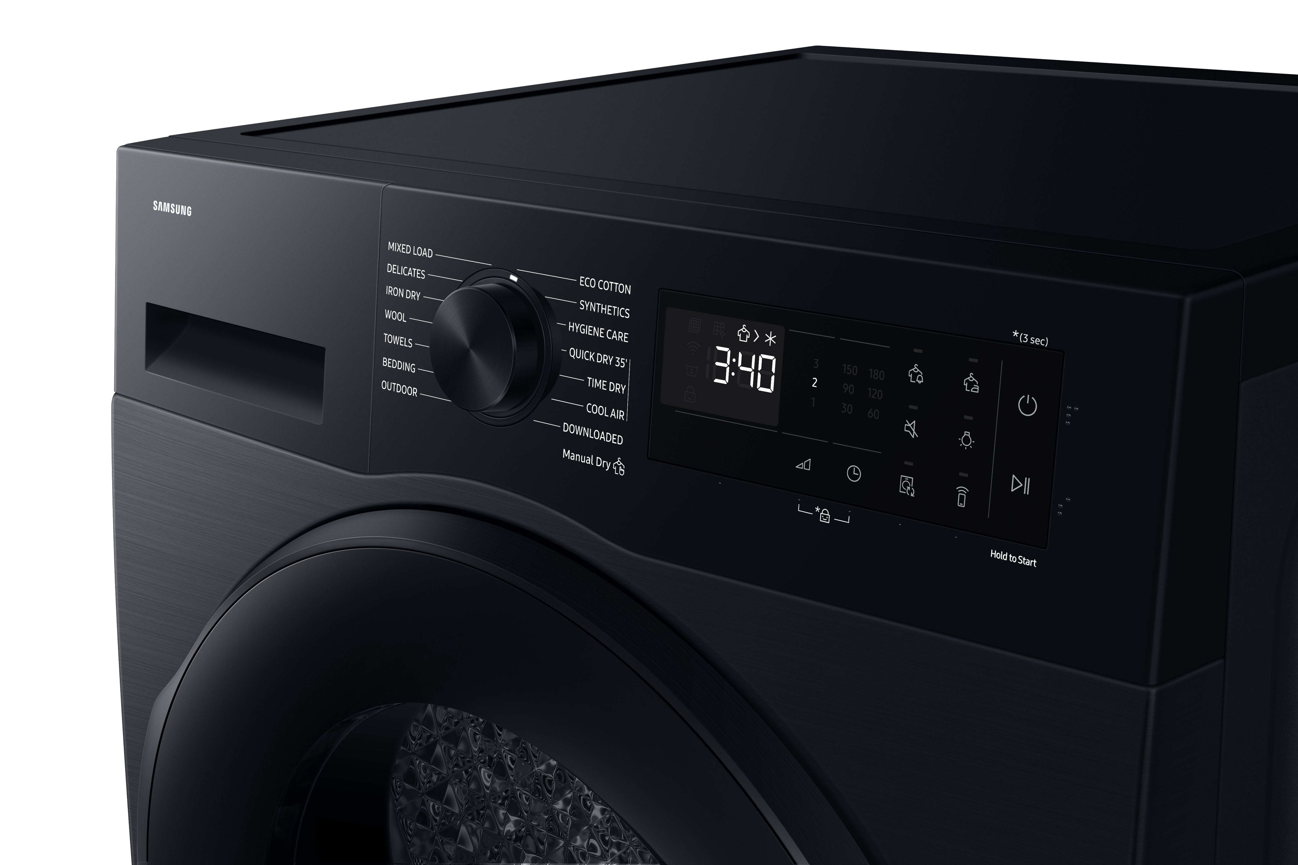 Samsung Heat Pump Dryer A+++, Digital Inverter, 9KG, 13Programmes, Black