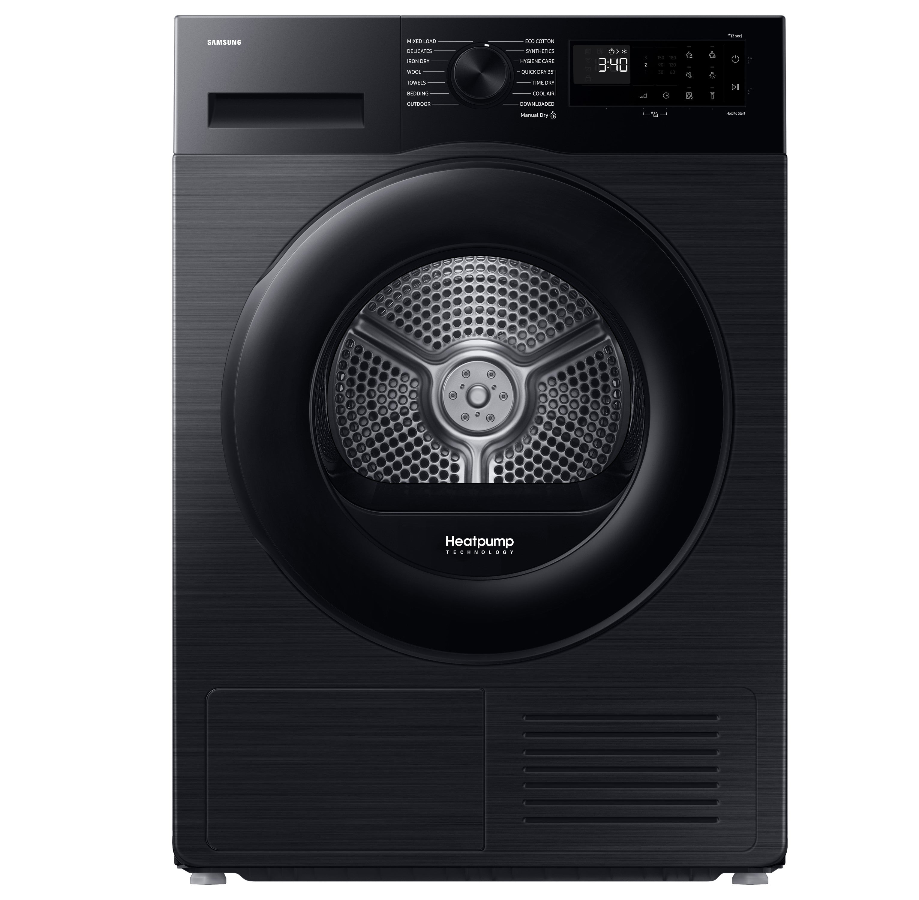 Samsung Heat Pump Dryer A+++, Digital Inverter, 9KG, 13Programmes, Black
