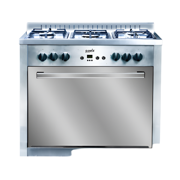Samix Cooker Free Stand Modern Mirror, 5 Burners, Stainless Steel