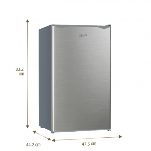 SAMIX Mini Bar Fridge 6 Foot, A+, Single Door, Silver