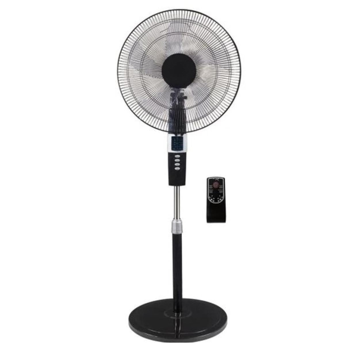 Samix Stand Fan 18 3 Speeds 5 Blades W/ Remote Control & Timer 7.5H (Black+Silver)