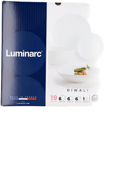 Luminarc Temp DIWALI, 19Pcs Dinner Set, White