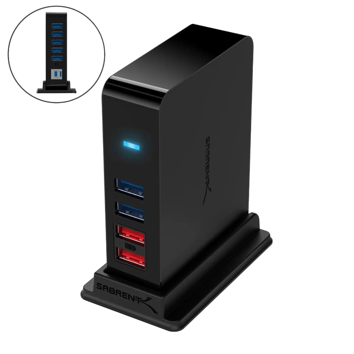 P-1602 /HI-SPEED HUB/AGTC Sabrent 7-Port USB 2.0 Hub Cable / Black / N/A