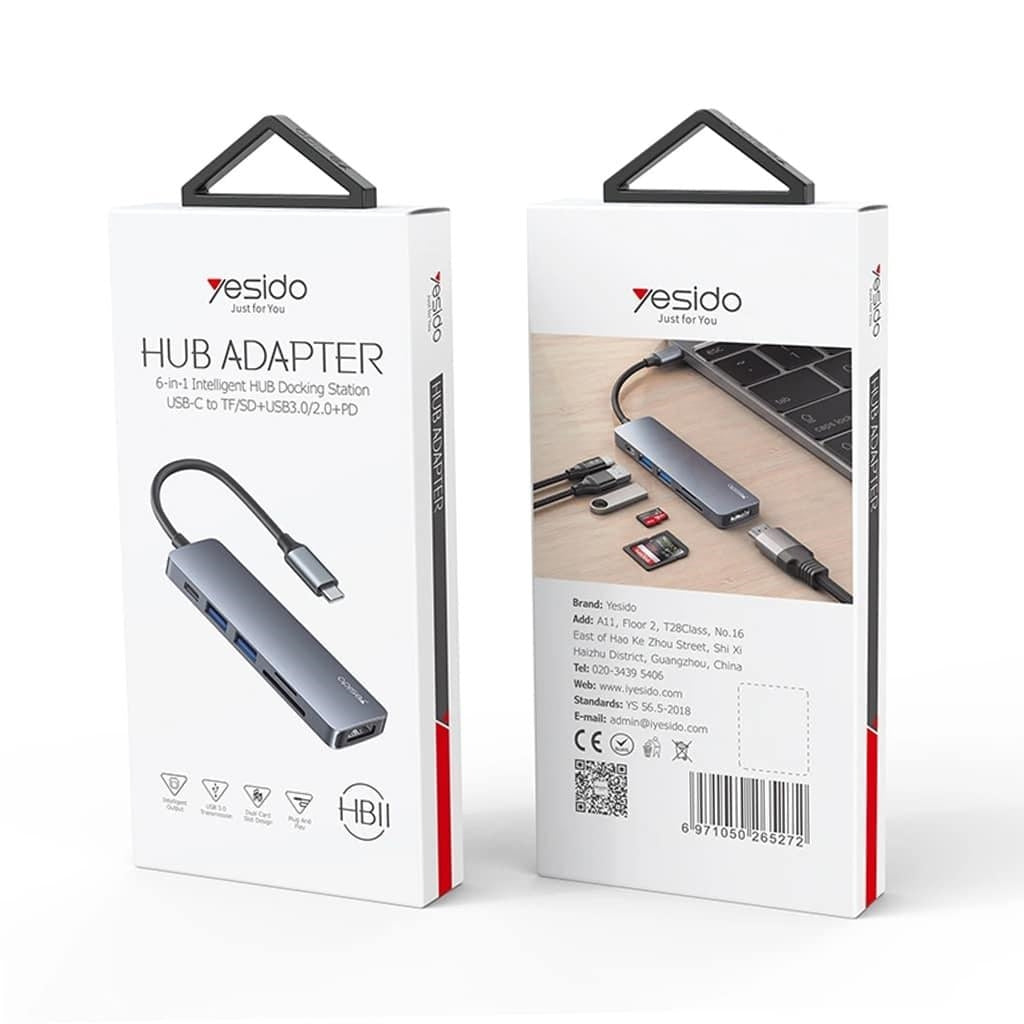 GB002/AGTC HUB ADAPTER 6IN1 Adapter / Black / N/A