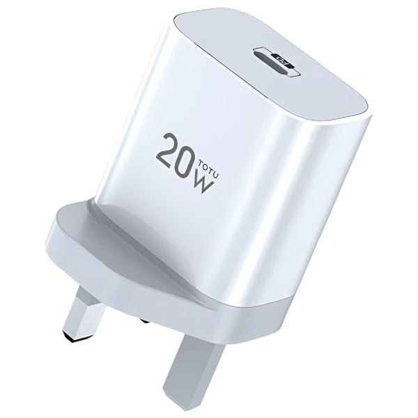 TOTU Wall Charger USB-A to Type-C, 20Watts, White