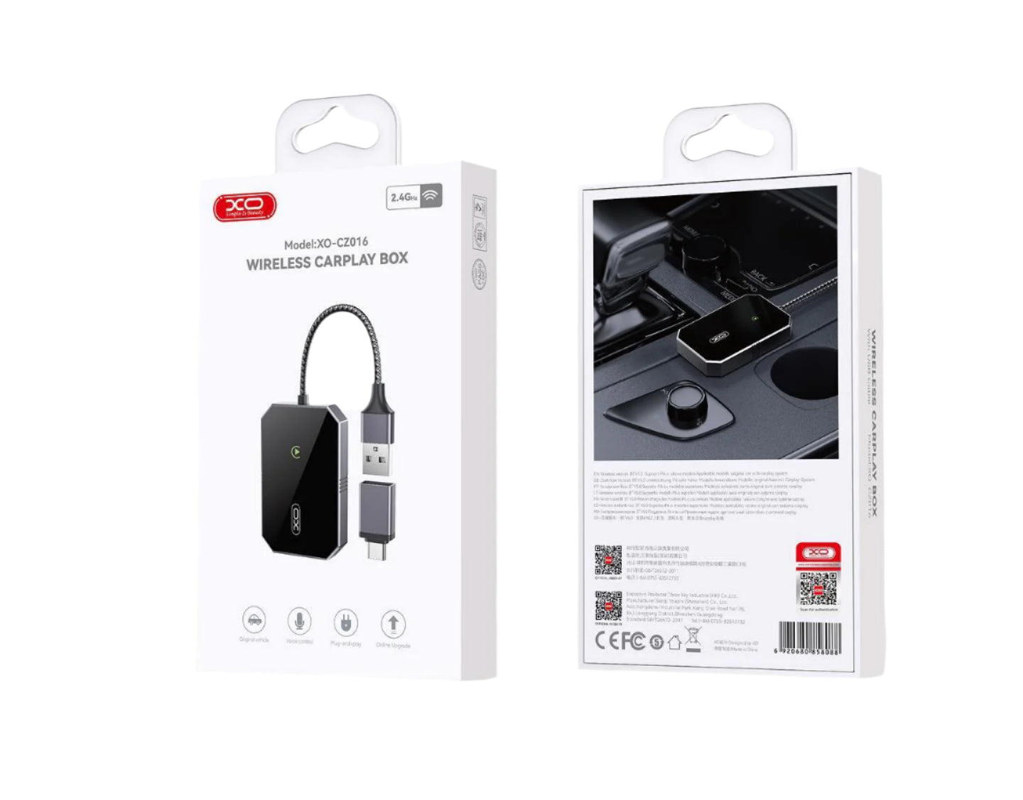 XO Wireless CarPlay Adapter, Black