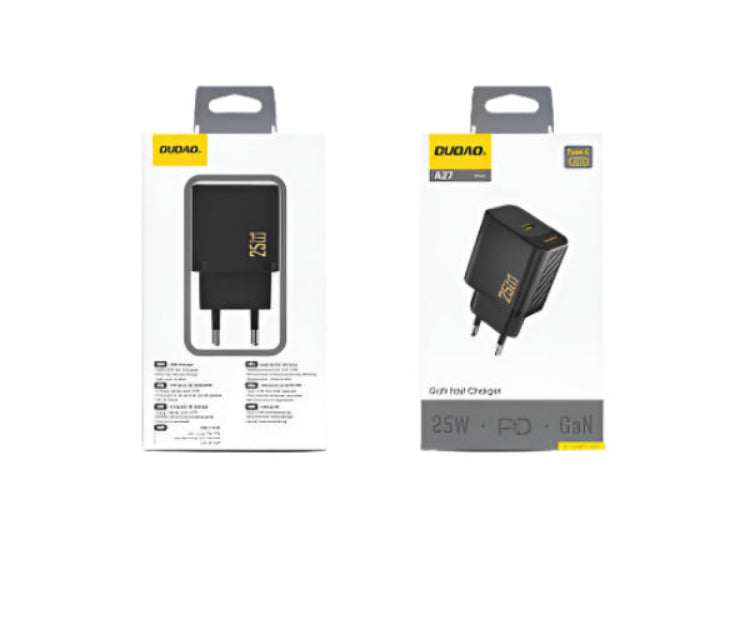 DUDAO Fast Wall Charger Gan, 25Watts, Black