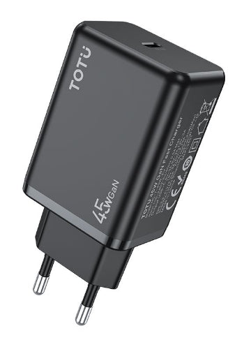 Totu Wall Fast Charger Gan, 45Watts, Black
