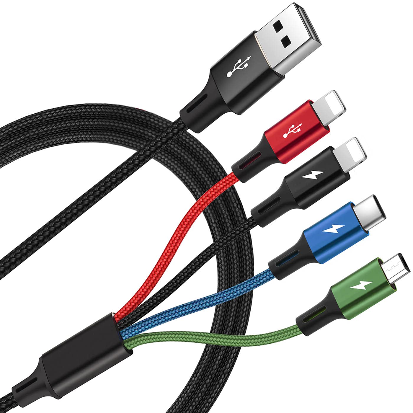 Line 4 in 1/4 in 1 multifunctional universal USB charging cable