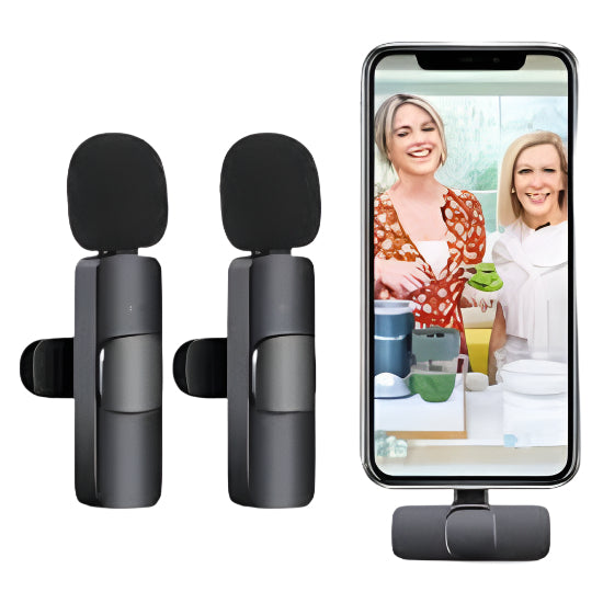 K9 Dual / Dual Wireless Microphone K9 for iPhone iPad case / Black / N/A