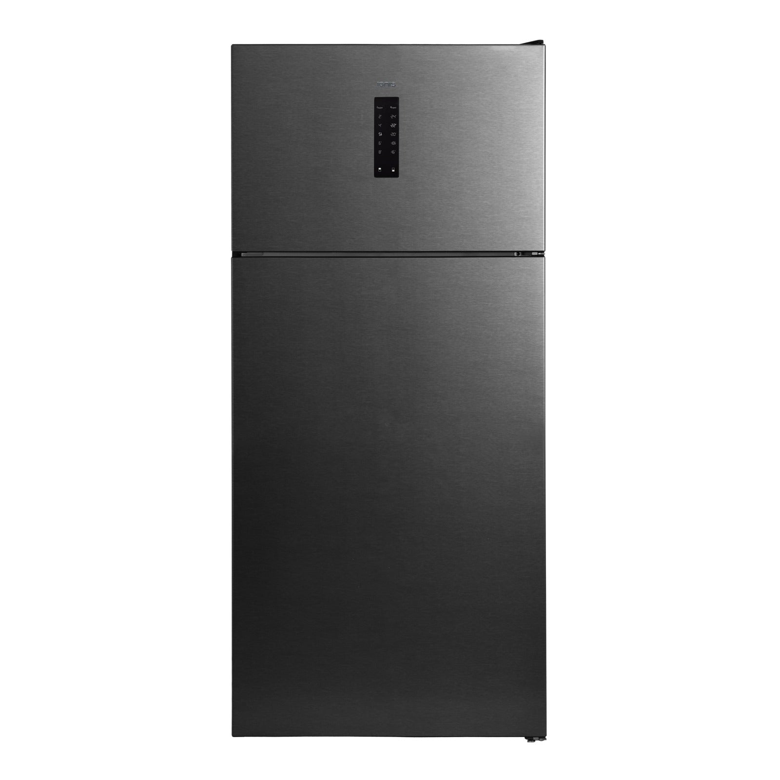 Black refrigerator on a white background
