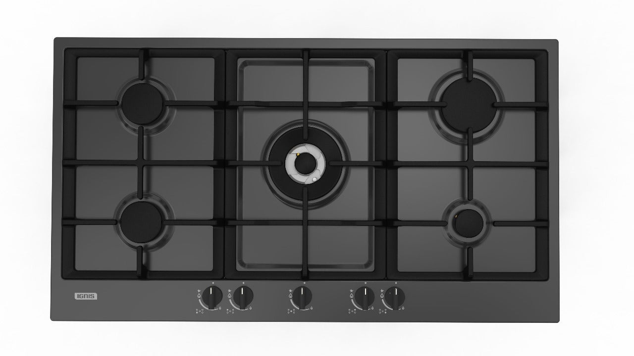IGNIS Built in Hob, Full Safety, 5Burners, Matt Black