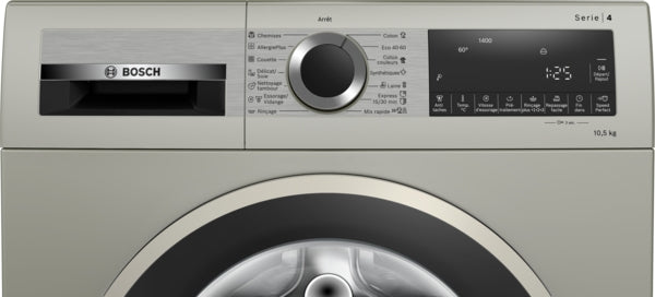 Bosch Front Load Washing Machine A+++, 10.5KG, 1400Rpm, Series4, Silver