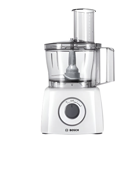 White Bosch food processor on a white background
