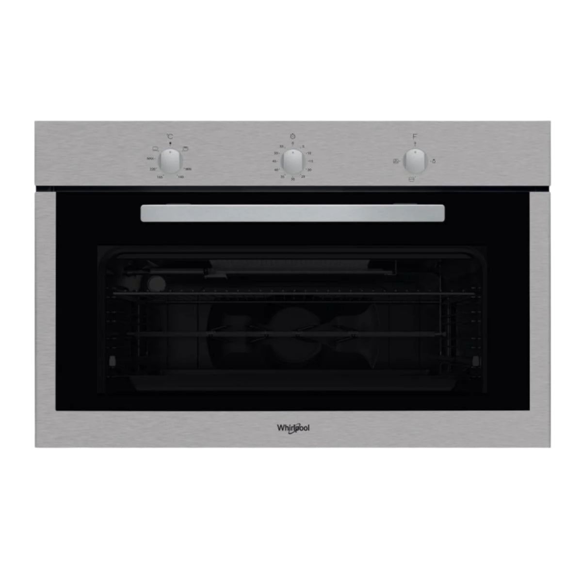 MSA 3G3F IX/WHIRLPOOL Built in Full Gas Oven 90CM 105Lit Inox & Fan