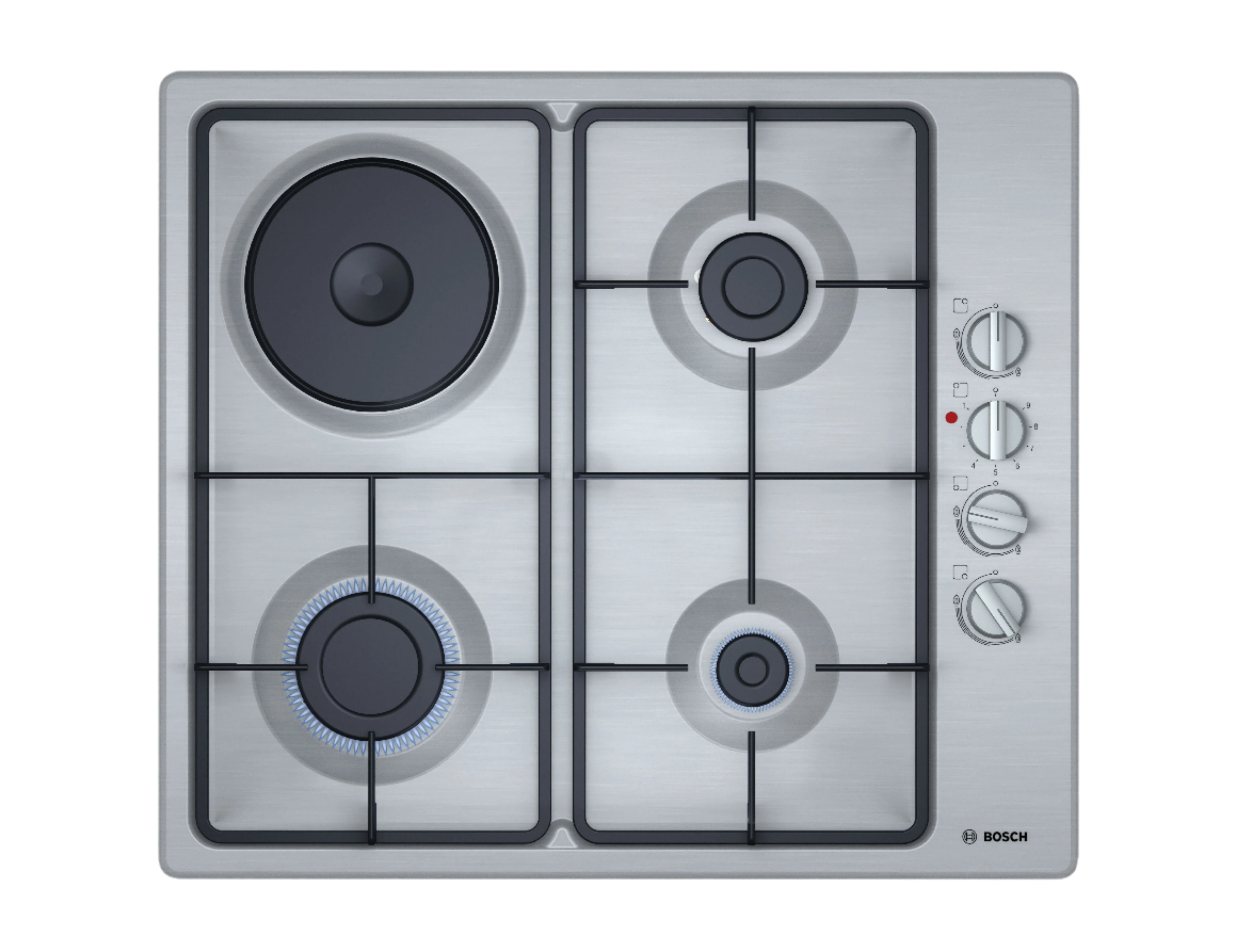 Bosch Built in Gas Electric Hob, Serie2, 60Cm, Stainless Steel