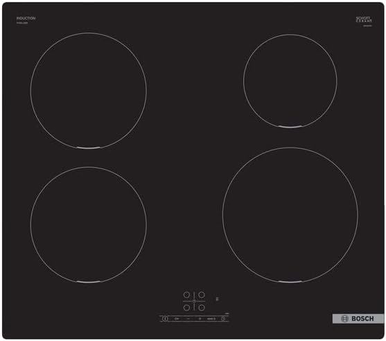 Bosch Built in Induction Electric Ceramic Hob A+, 60Cm, Series 4, 4Burners, Black