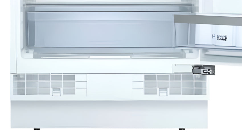 Window air conditioner with control panel on a white background