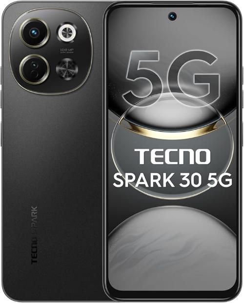 Tecno Spark 30 5G, 6GB + 6GB Extended & 128GB, 6.7Inch, 5000MAh, Midnight Shadow