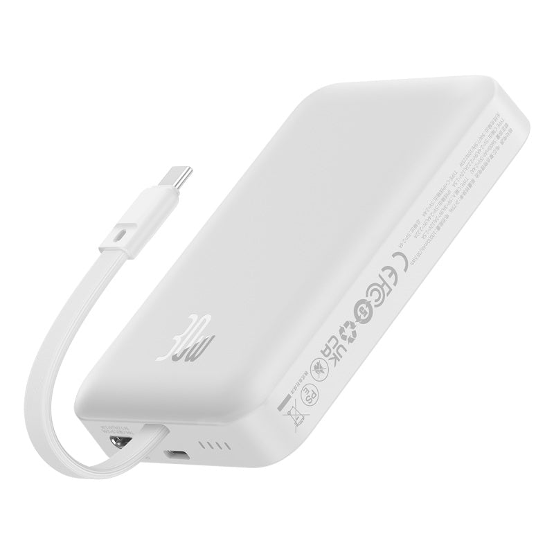 Baseus Magnetic Mini, Wireless Fast Charge Power Bank Type-C Edition, 10000Mah, White