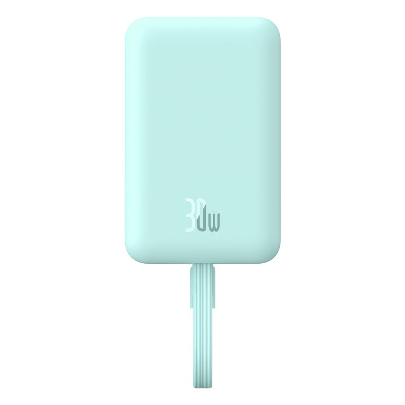 باور بانك لاسلكي مغناطيسي صغير للشحن السريع من Baseus إصدار تايب سي، أزرق