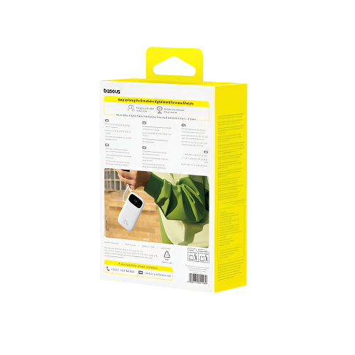 Product packaging with a yellow border and white background