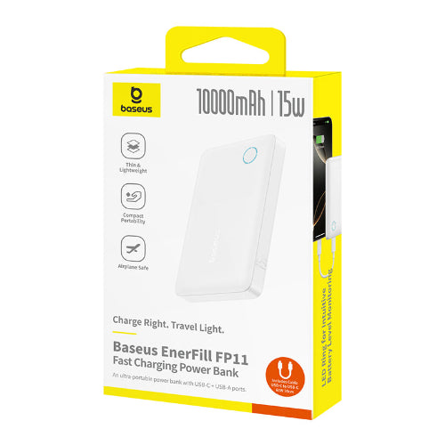 Baseus EnerFill FP11 fast charging power bank packaging on a white background